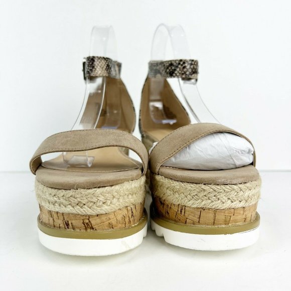 Just Fab Annika Snake Prin Faux Leather Wedge Sandals NIB Size 10 - Picture 3 of 7